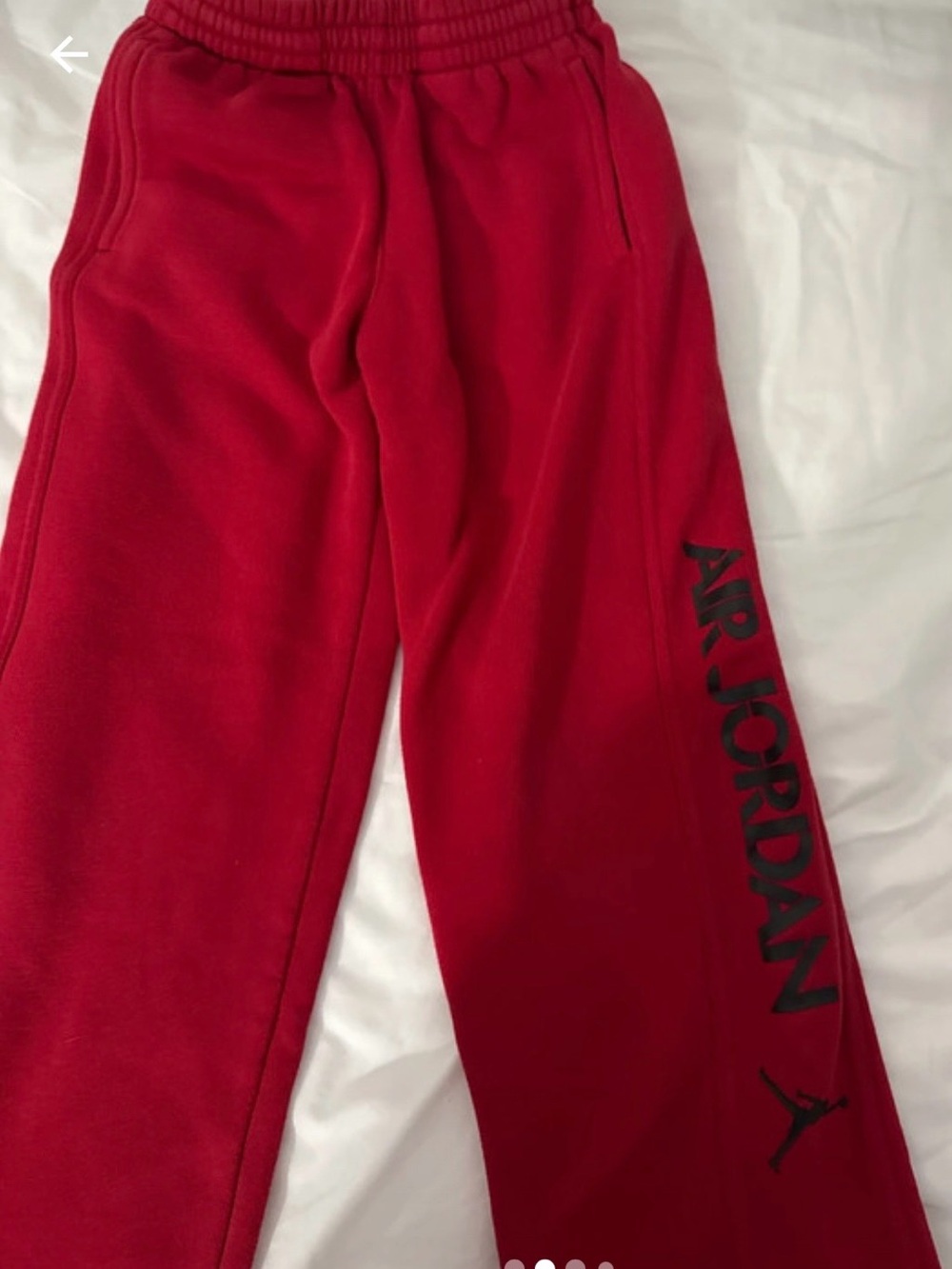 Jordan Red Sweatpants with Black 'Air Jordan' Side Logo